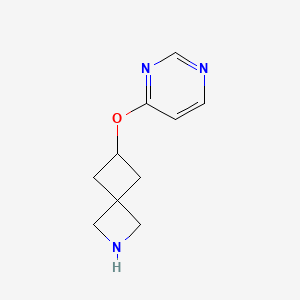 molecular formula C10H13N3O B11904680 6-(Pyrimidin-4-yloxy)-2-azaspiro[3.3]heptane 