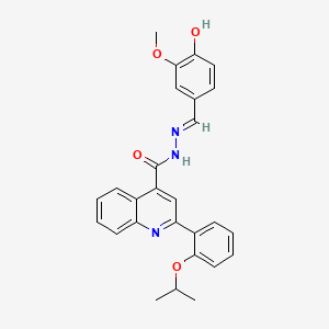 molecular formula C27H25N3O4 B1190469 N'-(4-hydroxy-3-methoxybenzylidene)-2-(2-isopropoxyphenyl)-4-quinolinecarbohydrazide 