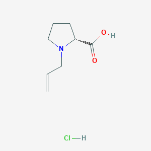 molecular formula C8H14ClNO2 B11904817 (R)-Alpha-allyl-proline,HCl 