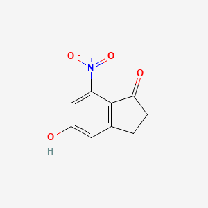 molecular formula C9H7NO4 B11904886 5-Hydroxy-7-nitro-2,3-dihydroinden-1-one 