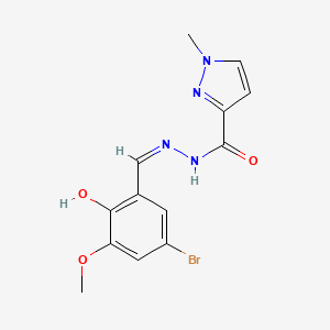 molecular formula C13H13BrN4O3 B1190495 N'-(5-bromo-2-hydroxy-3-methoxybenzylidene)-1-methyl-1H-pyrazole-3-carbohydrazide 