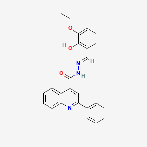 molecular formula C26H23N3O3 B1190498 N'-(3-ethoxy-2-hydroxybenzylidene)-2-(3-methylphenyl)-4-quinolinecarbohydrazide 