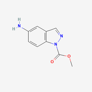 molecular formula C9H9N3O2 B11904993 methyl 5-amino-1H-indazole-1-carboxylate 