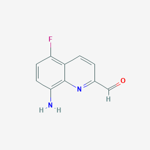 molecular formula C10H7FN2O B11905059 8-Amino-5-fluoroquinoline-2-carbaldehyde 