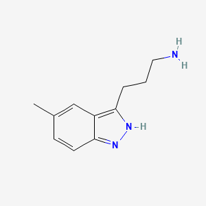 molecular formula C11H15N3 B11905269 3-(5-Methyl-1H-indazol-3-yl)propan-1-amine 