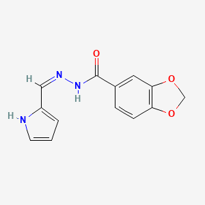 molecular formula C13H11N3O3 B1190530 N'-(1H-pyrrol-2-ylmethylene)-1,3-benzodioxole-5-carbohydrazide 
