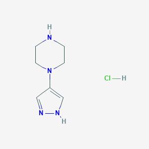 molecular formula C7H13ClN4 B11905352 1-(1H-Pyrazol-4-yl)piperazine hydrochloride 