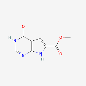 molecular formula C8H7N3O3 B11905387 methyl 4-hydroxy-7H-pyrrolo[2,3-d]pyrimidine-6-carboxylate CAS No. 1207176-21-3