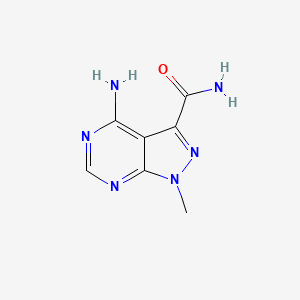 molecular formula C7H8N6O B11905526 4-Amino-1-methyl-1h-pyrazolo[3,4-d]pyrimidine-3-carboxamide CAS No. 54814-48-1