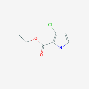 molecular formula C8H10ClNO2 B11905552 Ethyl 3-chloro-1-methyl-1H-pyrrole-2-carboxylate 