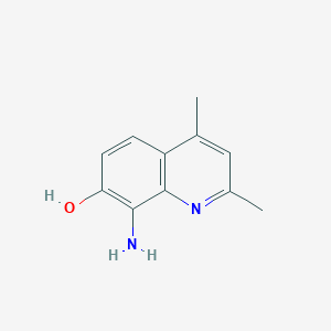 molecular formula C11H12N2O B11905573 8-Amino-2,4-dimethylquinolin-7-ol 