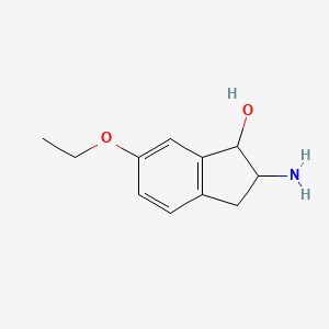 molecular formula C11H15NO2 B11905605 2-amino-6-ethoxy-2,3-dihydro-1H-inden-1-ol 