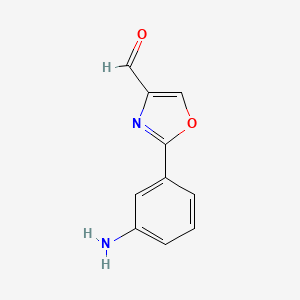 molecular formula C10H8N2O2 B11905636 2-(3-Amino-phenyl)-oxazole-4-carbaldehyde CAS No. 885274-76-0