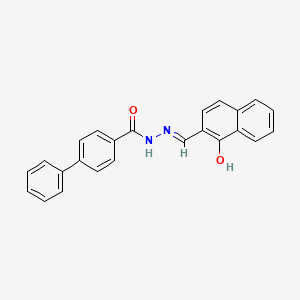 molecular formula C24H18N2O2 B1190564 N'-[(E)-(1-hydroxynaphthalen-2-yl)methylidene]biphenyl-4-carbohydrazide 