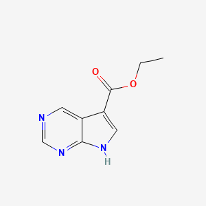 molecular formula C9H9N3O2 B11905710 Ethyl 7H-pyrrolo[2,3-d]pyrimidine-5-carboxylate 