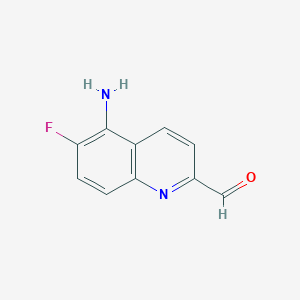 molecular formula C10H7FN2O B11905739 5-Amino-6-fluoroquinoline-2-carbaldehyde 