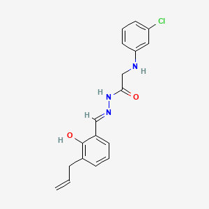molecular formula C18H18ClN3O2 B1190583 N'-(3-allyl-2-hydroxybenzylidene)-2-(3-chloroanilino)acetohydrazide 