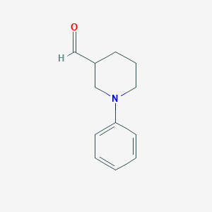 molecular formula C12H15NO B11905860 1-Phenylpiperidine-3-carbaldehyde 