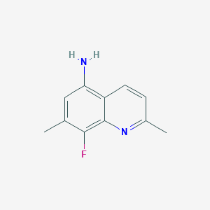 molecular formula C11H11FN2 B11905922 8-Fluoro-2,7-dimethylquinolin-5-amine 