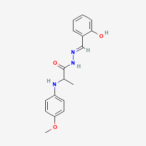 molecular formula C17H19N3O3 B1190595 N'-(2-hydroxybenzylidene)-2-(4-methoxyanilino)propanohydrazide 