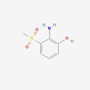 molecular formula C7H9NO3S B11905958 2-Amino-3-(methylsulfonyl)phenol CAS No. 129318-50-9