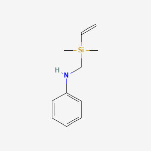 molecular formula C11H17NSi B11905989 N-{[Ethenyl(dimethyl)silyl]methyl}aniline CAS No. 113619-59-3