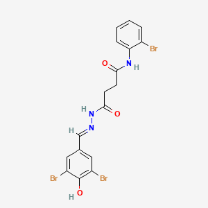 molecular formula C17H14Br3N3O3 B1190603 N-(2-bromophenyl)-4-[2-(3,5-dibromo-4-hydroxybenzylidene)hydrazino]-4-oxobutanamide 