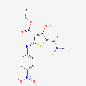 molecular formula C16H17N3O5S B1190604 ethyl (5Z)-5-[(dimethylamino)methylidene]-2-[(4-nitrophenyl)amino]-4-oxo-4,5-dihydrothiophene-3-carboxylate 