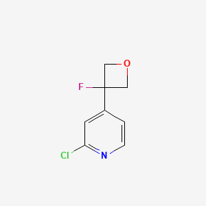 molecular formula C8H7ClFNO B11906077 2-Chloro-4-(3-fluorooxetan-3-YL)pyridine 