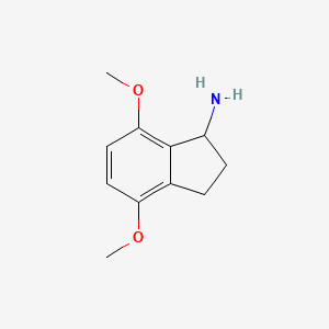molecular formula C11H15NO2 B11906078 4,7-dimethoxy-2,3-dihydro-1H-inden-1-amine 