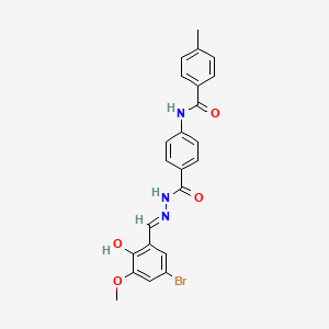 molecular formula C23H20BrN3O4 B1190616 N-(4-{[2-(5-bromo-2-hydroxy-3-methoxybenzylidene)hydrazino]carbonyl}phenyl)-4-methylbenzamide 