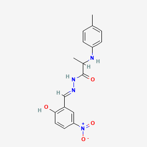 molecular formula C17H18N4O4 B1190617 N'-{2-hydroxy-5-nitrobenzylidene}-2-(4-toluidino)propanohydrazide 