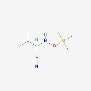 molecular formula C8H18N2OSi B11906234 Butanenitrile, 3-methyl-2-[[(trimethylsilyl)oxy]amino]- CAS No. 653580-08-6