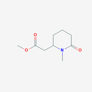 molecular formula C9H15NO3 B11906276 Methyl 2-(1-methyl-6-oxopiperidin-2-yl)acetate CAS No. 20845-28-7
