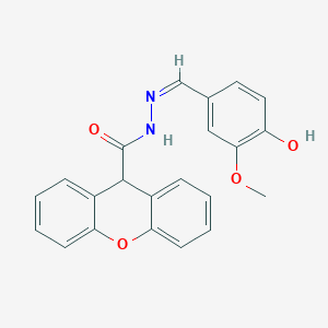molecular formula C22H18N2O4 B1190636 N'-[(Z)-(4-hydroxy-3-methoxyphenyl)methylidene]-9H-xanthene-9-carbohydrazide 