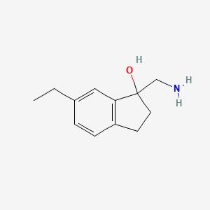 molecular formula C12H17NO B11906364 1-(Aminomethyl)-6-ethyl-2,3-dihydro-1H-inden-1-ol 