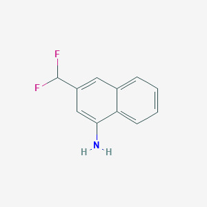 molecular formula C11H9F2N B11906406 1-Amino-3-(difluoromethyl)naphthalene 