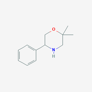 molecular formula C12H17NO B11906432 2,2-Dimethyl-5-phenylmorpholine 