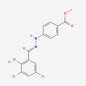 molecular formula C15H12Br2N2O3 B1190650 Methyl 4-[2-(3,5-dibromo-2-hydroxybenzylidene)hydrazino]benzoate 
