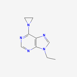 molecular formula C9H11N5 B11906528 6-(Aziridin-1-yl)-9-ethylpurine CAS No. 90559-83-4