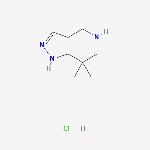 molecular formula C8H12ClN3 B11906548 2',4',5',6'-Tetrahydrospiro[cyclopropane-1,7'-pyrazolo[4,3-c]pyridine] hydrochloride CAS No. 1028320-39-9