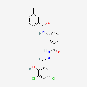 molecular formula C22H17Cl2N3O3 B1190657 N-(3-{[2-(3,5-dichloro-2-hydroxybenzylidene)hydrazino]carbonyl}phenyl)-3-methylbenzamide 