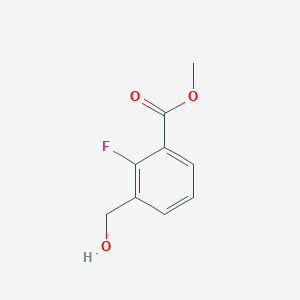 molecular formula C9H9FO3 B11906617 Methyl 2-fluoro-3-(hydroxymethyl)benzoate 
