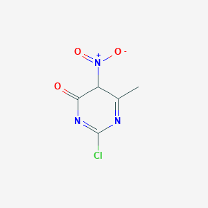 molecular formula C5H4ClN3O3 B11906618 2-chloro-6-methyl-5-nitro-5H-pyrimidin-4-one 