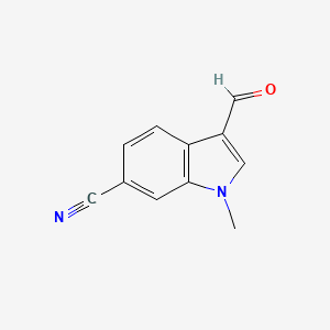 molecular formula C11H8N2O B11906625 3-Formyl-1-methyl-1H-indole-6-carbonitrile 