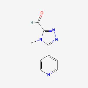 molecular formula C9H8N4O B11906697 4-Methyl-5-(4-pyridinyl)-4H-1,2,4-triazole-3-carboxaldehyde 