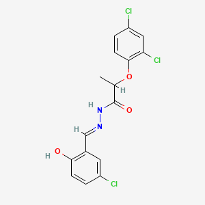 molecular formula C16H13Cl3N2O3 B1190677 N'-(5-chloro-2-hydroxybenzylidene)-2-(2,4-dichlorophenoxy)propanohydrazide 