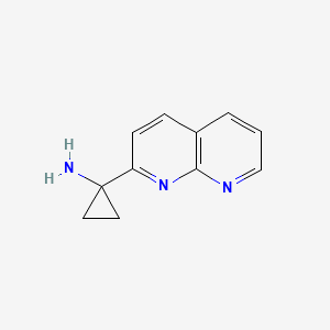 molecular formula C11H11N3 B11906873 1-(1,8-Naphthyridin-2-yl)cyclopropanamine 