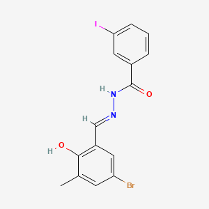 molecular formula C15H12BrIN2O2 B1190690 N'-(5-bromo-2-hydroxy-3-methylbenzylidene)-3-iodobenzohydrazide 