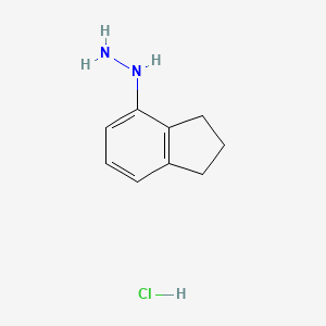 molecular formula C9H13ClN2 B11906957 2,3-Dihydro-1H-inden-4-ylhydrazine hydrochloride 